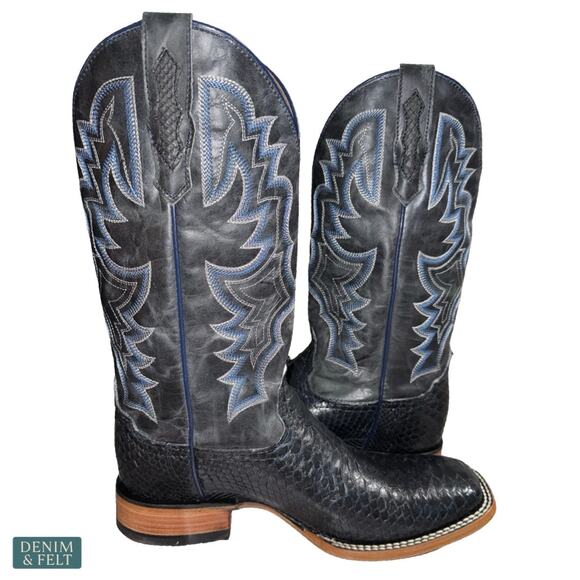 NEW‎ Cody James Black Python Western Boots Square Toe Exotic Cowboy Rodeo 9D main image 8
